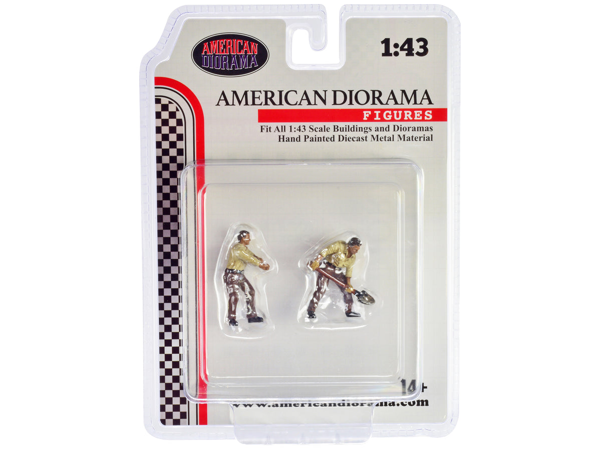 "4X4 Mechanics" 2 Piece Diecast Figure Set 2 for 1/43 Scale Models
