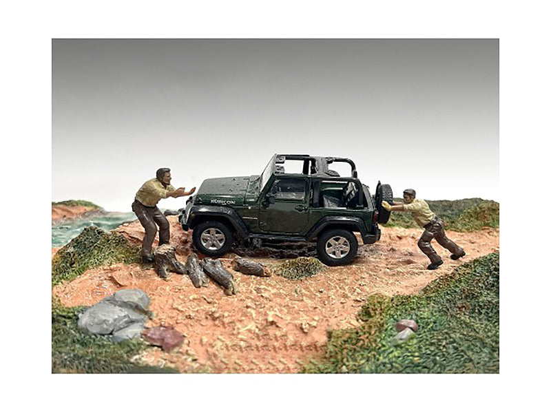 "4X4 Mechanics" 2 Piece Diecast Figure Set 3 for 1/43 Scale Models