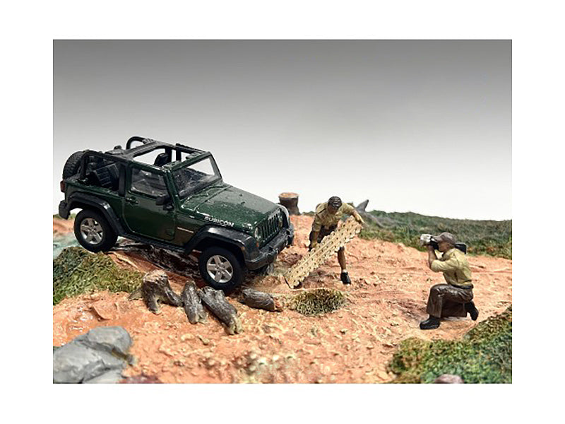 "4X4 Mechanics" 2 Piece Diecast Figure Set 4 for 1/43 Scale Models