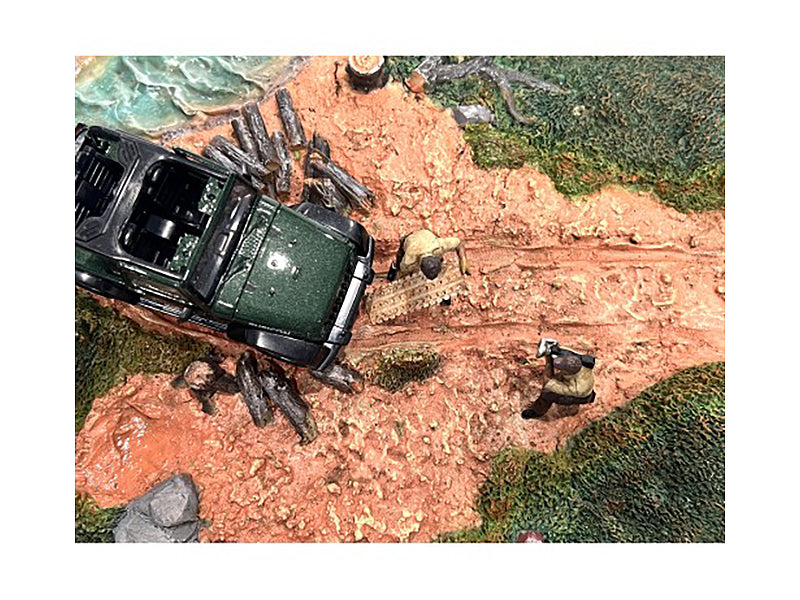"4X4 Mechanics" 2 Piece Diecast Figure Set 4 for 1/43 Scale Models