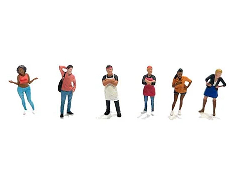 "Foodies" 6 piece Diecast Figure Set (6 Figures) Limited Edition for 1/64 Scale Models