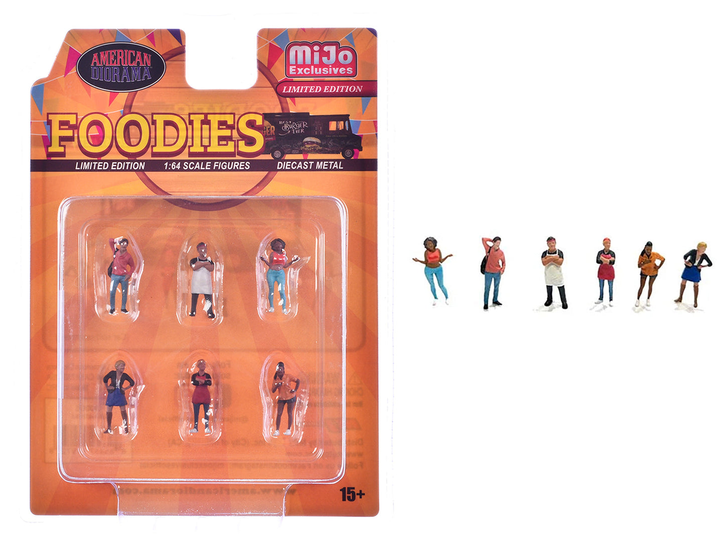 "Foodies" 6 piece Diecast Figure Set (6 Figures) Limited Edition for 1/64 Scale Models