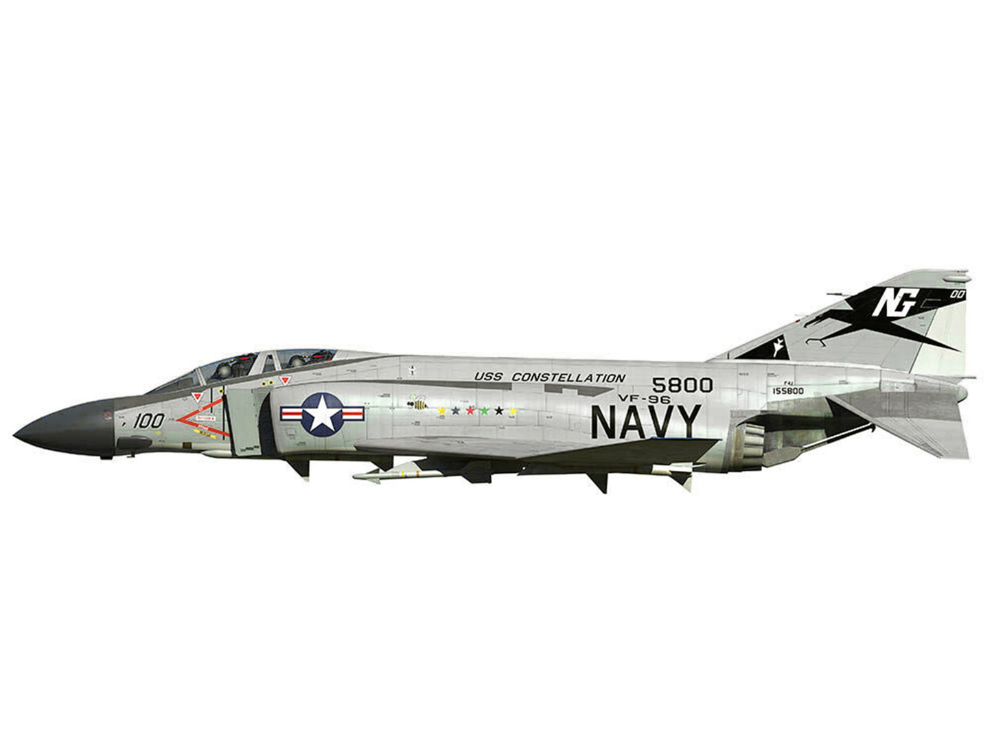 McDonnell Douglas F-4 Phantom II Aircraft "VF-96 Fighting Falcons Showtime 100 Lieutenant Randy Cunningham USS Constellation Vietnam" (1972) United States Navy "Collector Series" 1/144 Diecast Model
