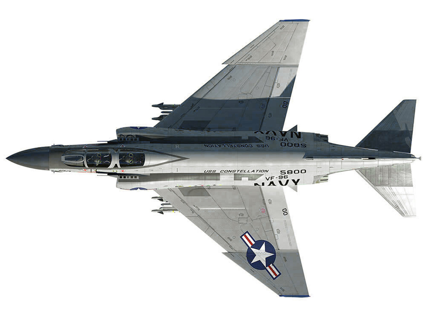 McDonnell Douglas F-4 Phantom II Aircraft "VF-96 Fighting Falcons Showtime 100 Lieutenant Randy Cunningham USS Constellation Vietnam" (1972) United States Navy "Collector Series" 1/144 Diecast Model
