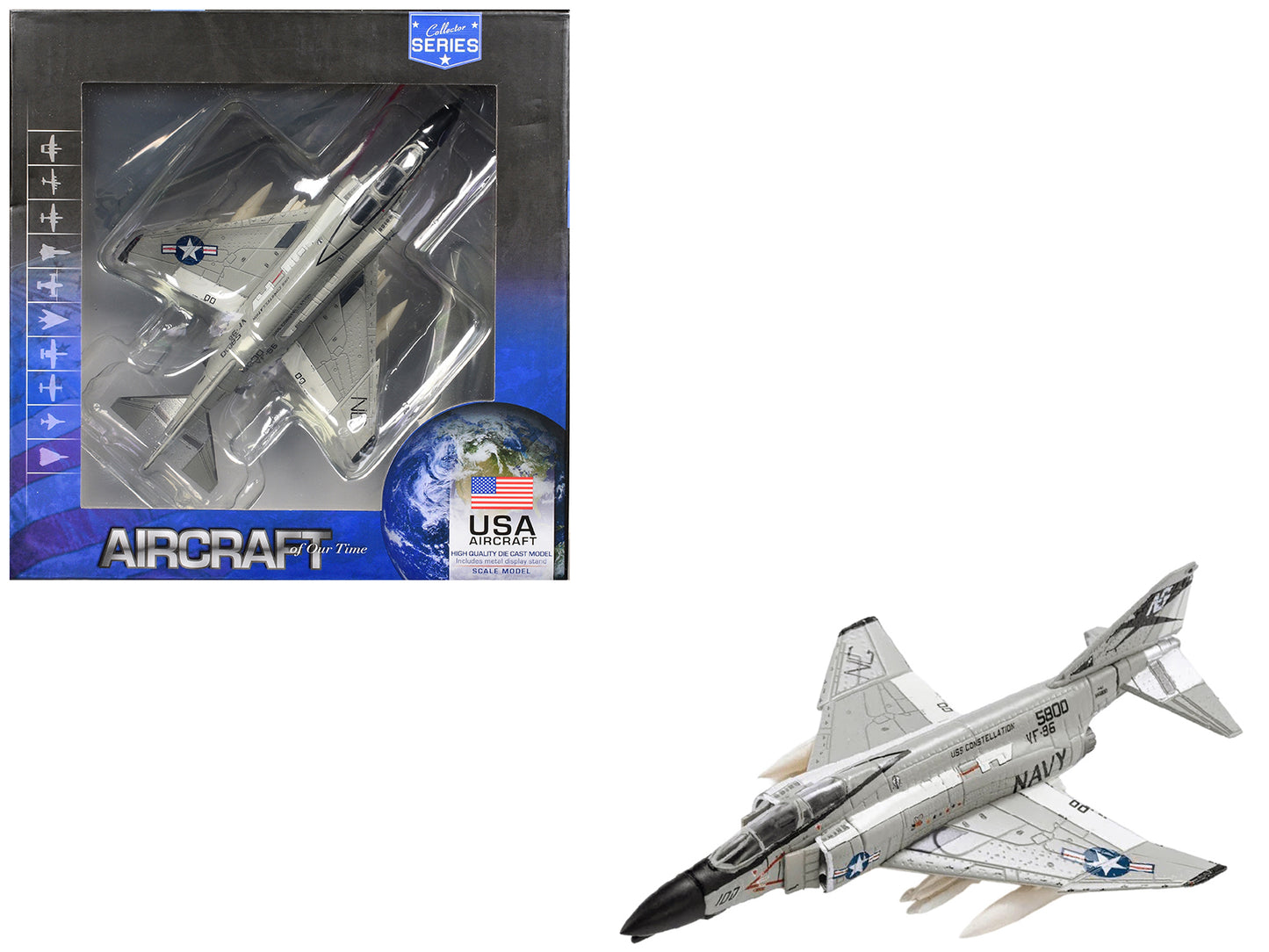 McDonnell Douglas F-4 Phantom II Aircraft "VF-96 Fighting Falcons Showtime 100 Lieutenant Randy Cunningham USS Constellation Vietnam" (1972) United States Navy "Collector Series" 1/144 Diecast Model