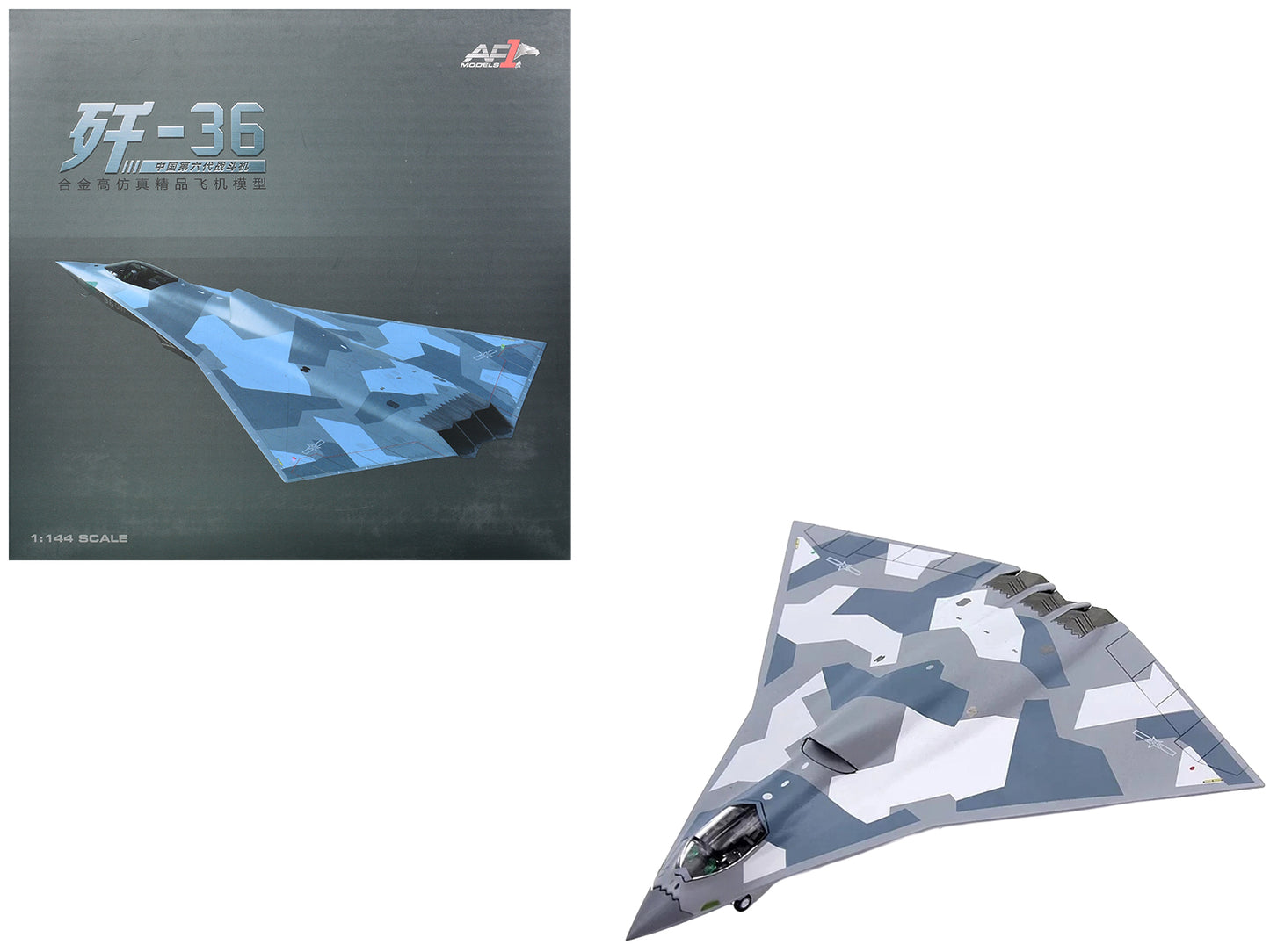 CAC J-36 Stealth Aircraft "People's Liberation Army Air Force" 1/144 Diecast Model