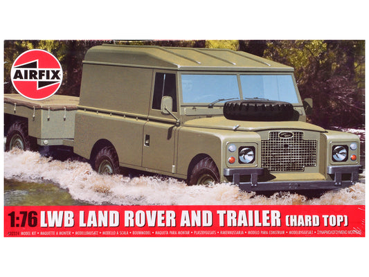 Level 2 Model Kit Land Rover LWB (Hard Top) Truck and Trailer with 2 Scheme Options 1/76 Scale Plastic Model Kit