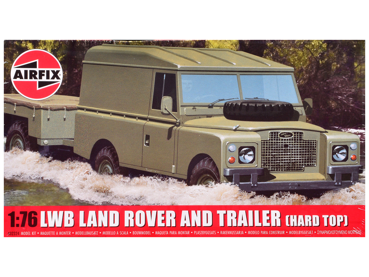 Level 2 Model Kit Land Rover LWB (Hard Top) Truck and Trailer with 2 Scheme Options 1/76 Scale Plastic Model Kit
