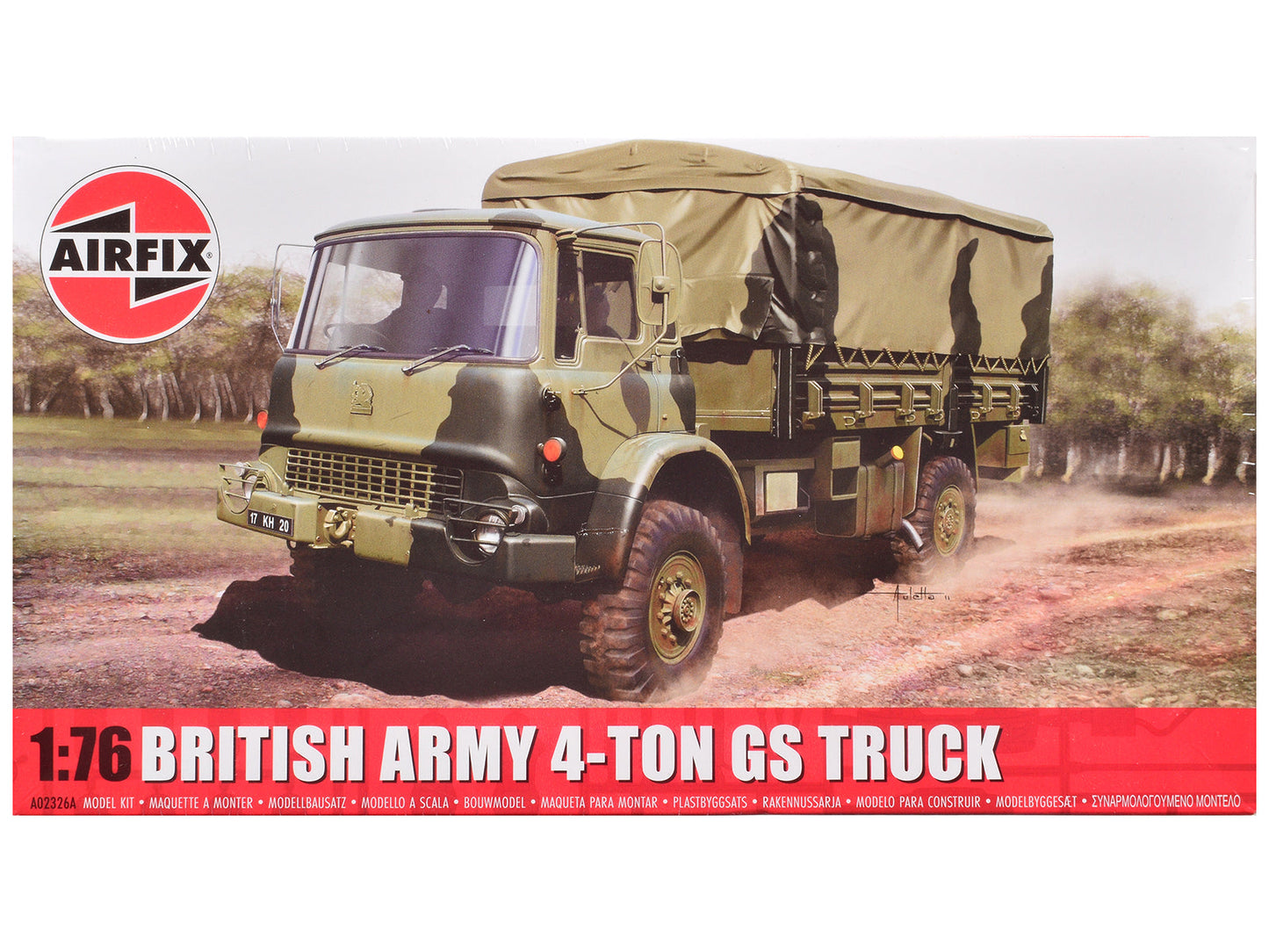 Level 1 Model Kit British Army 4-ton 4x4 GS Truck with 3 Scheme Options 1/76 Scale Plastic Model Kit