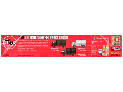 Level 1 Model Kit British Army 4-ton 4x4 GS Truck with 3 Scheme Options 1/76 Scale Plastic Model Kit