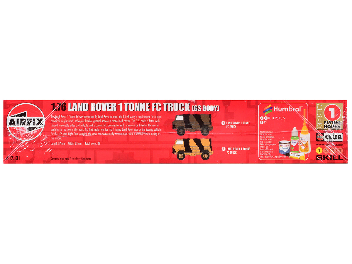 Level 1 Model Kit Land Rover 1 Tonne FC Truck (GS Body) with 3 Scheme Options 1/76 Scale Plastic Model Kit