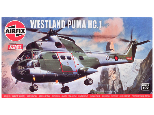 Level 2 Model Kit Westland Puma HC.1 Helicopter with 2 Scheme Options 1/72 Plastic Model Kit