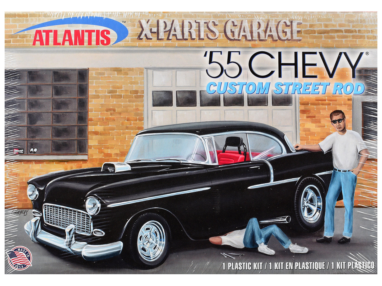 Skill 3 Model Kit 1955 Chevrolet Custom Street Rod "X-Parts Garage" 1/25 Scale Model