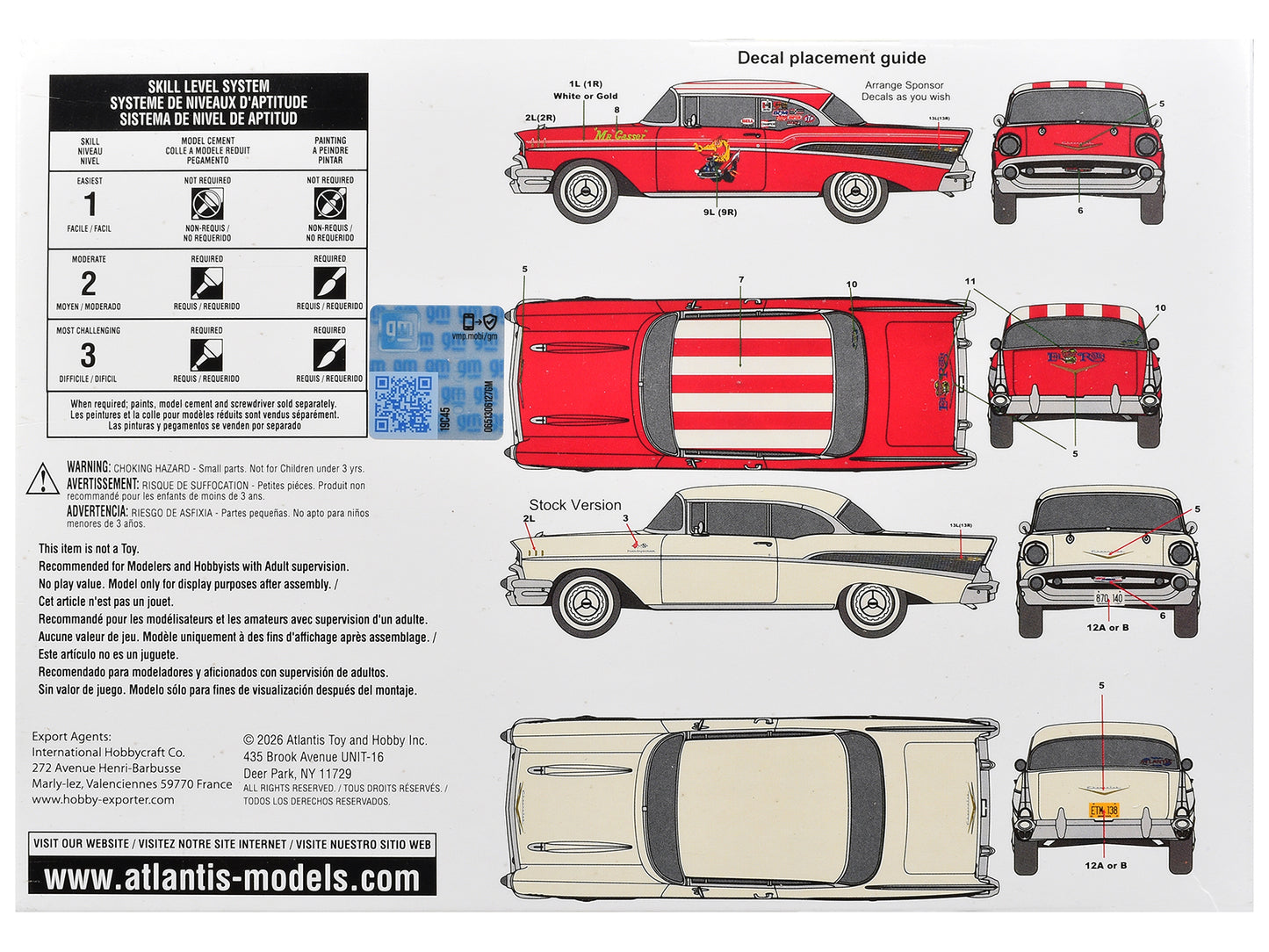 Skill 3 Model Kit 1957 Chevrolet Bel Air Hardtop 1/25 Scale Model