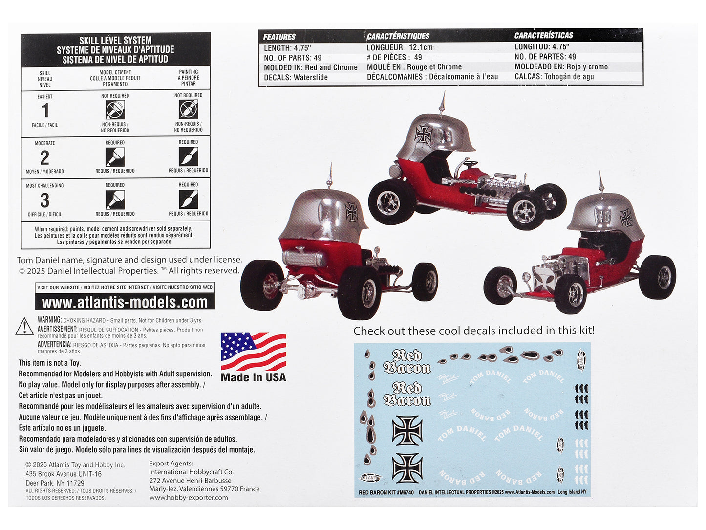 Skill 2 Model Kit Tom Daniel's Red Baron Show Rod 1/24 Scale Model