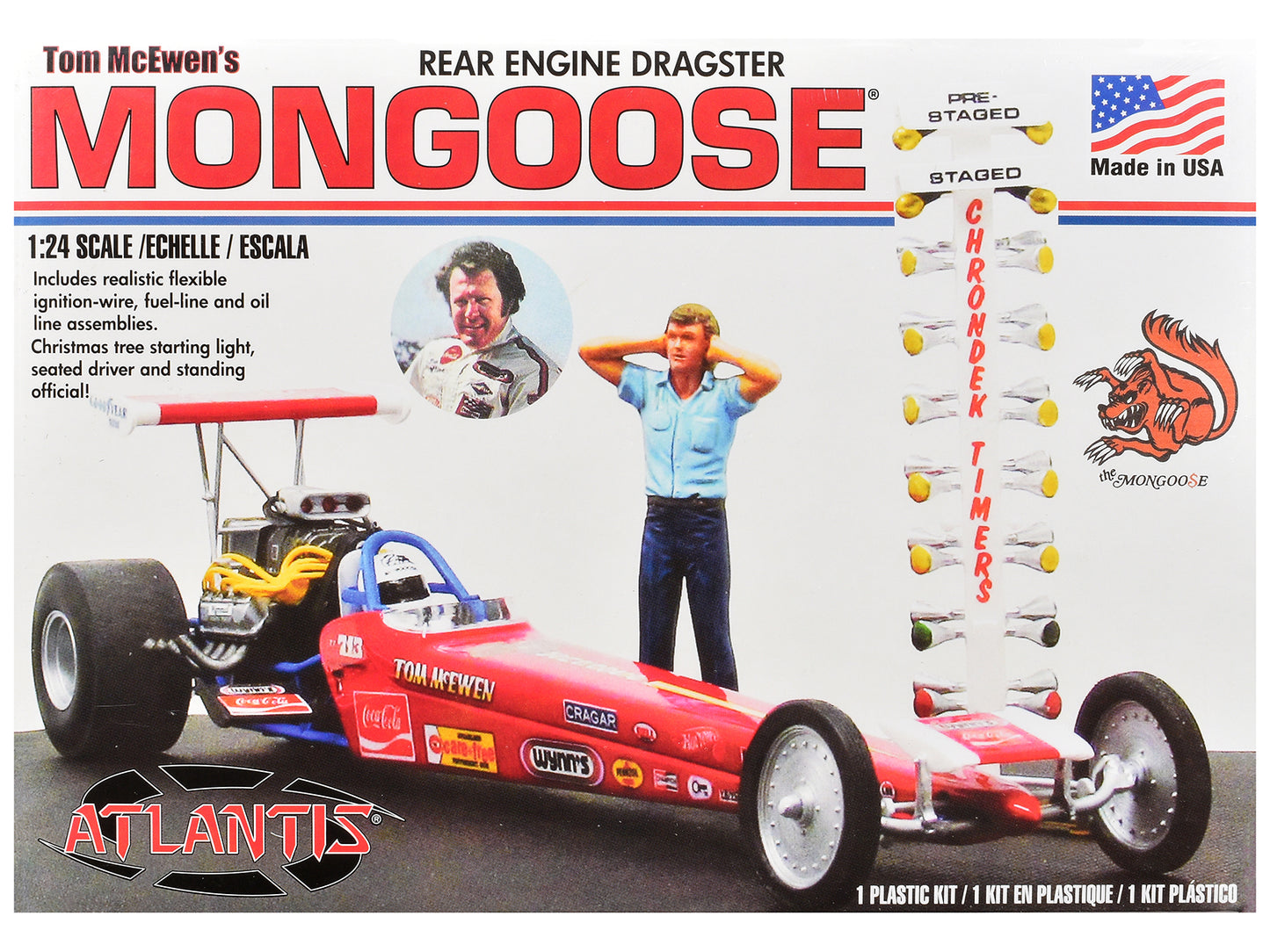 Skill 2 Model Kit Tom McEwen's "Mongoose" Rear Engine Dragster 1/24 Scale Model