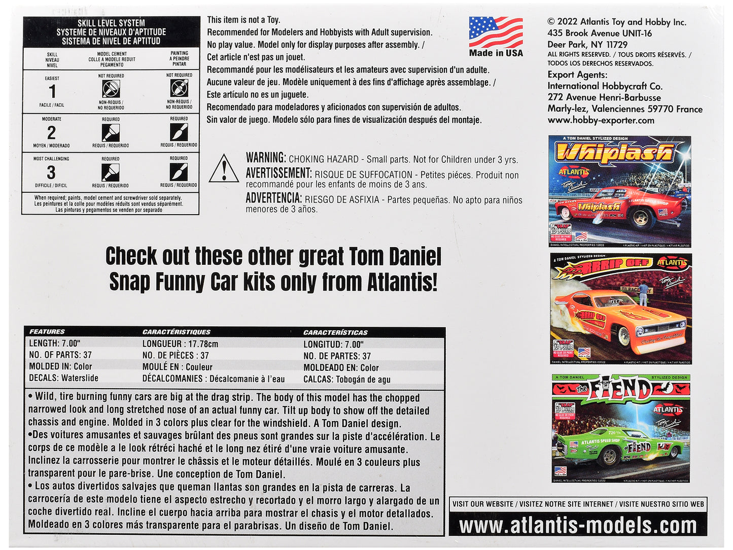 Model Kit Tom Daniel's "FAKE OUT!" Classic Funny Car (Snap-to-Build) 1/32 Scale Model