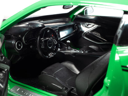 2017 Chevrolet Nickey Camaro SS 1LE Krypton Green with Matt Black Hood and Black Stripes 1/18 Diecast Model Car