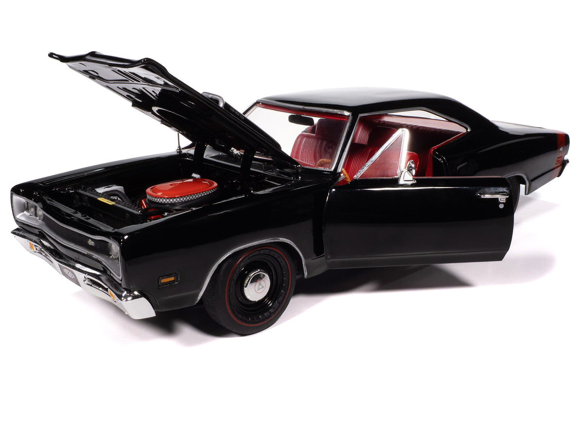 1969 Dodge Coronet Super Bee "Muscle Car & Corvette Nationals" (MCACN) Black with Red Interior "American Muscle" Series 1/18 Diecast Model Car