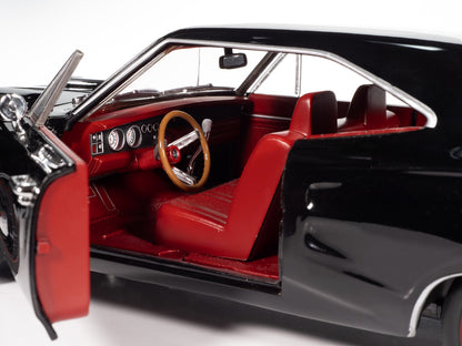 1969 Dodge Coronet Super Bee "Muscle Car & Corvette Nationals" (MCACN) Black with Red Interior "American Muscle" Series 1/18 Diecast Model Car