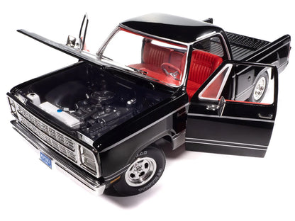 1979 Dodge Adventurer Sweptline Pickup Truck Black with Red Interior "American Muscle" Series 1/18 Diecast Model Car