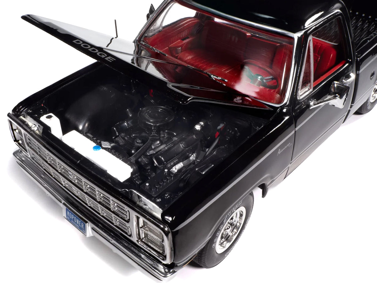 1979 Dodge Adventurer Sweptline Pickup Truck Black with Red Interior "American Muscle" Series 1/18 Diecast Model Car