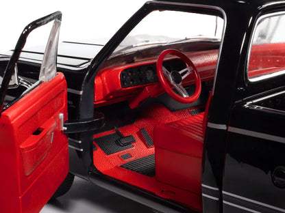 1979 Dodge Adventurer Sweptline Pickup Truck Black with Red Interior "American Muscle" Series 1/18 Diecast Model Car