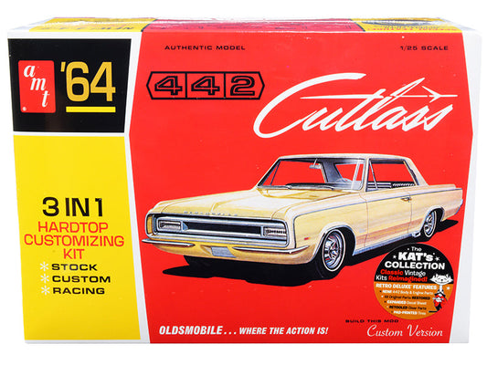 Skill 2 Model Kit 1964 Oldsmobile Cutlass 442 Hardtop 3-in-1 Kit 1/25 Scale Model