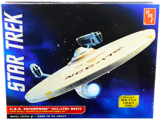 Skill 2 Model Kit U.S.S. Enterprise NCC-1701 Refit Starship "Star Trek" 1/537 Scale Model