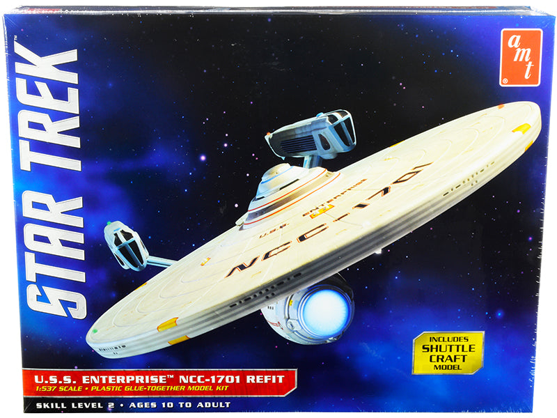 Skill 2 Model Kit U.S.S. Enterprise NCC-1701 Refit Starship "Star Trek" 1/537 Scale Model