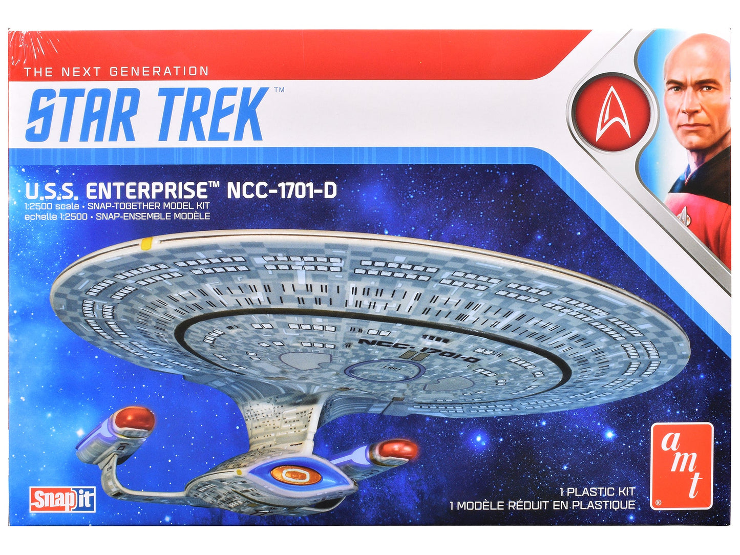 Skill 2 Model Kit U.S.S. Enterprise NCC-1701-D Space Ship "Star Trek: The Next Generation" (1987) TV Series 1/2500 Scale Model