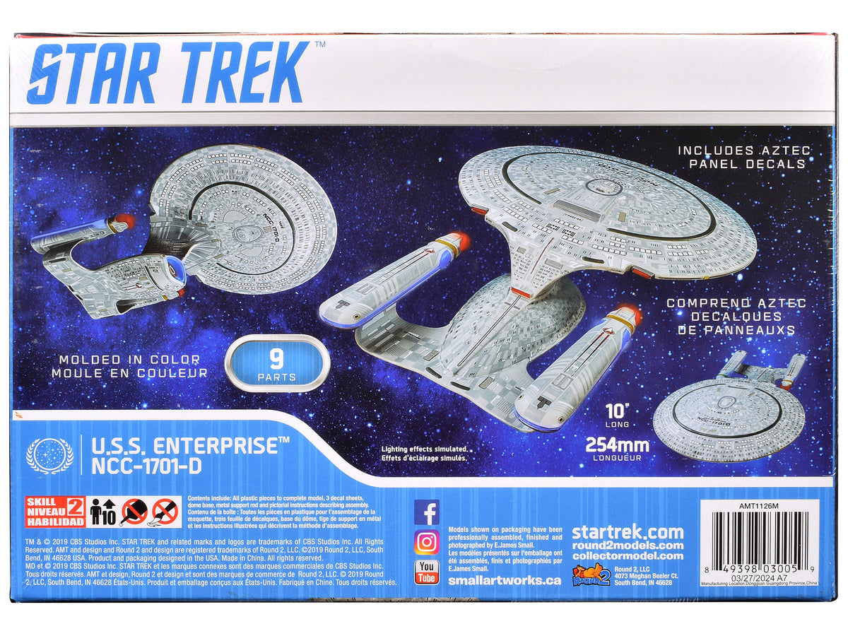 Skill 2 Model Kit U.S.S. Enterprise NCC-1701-D Space Ship "Star Trek: The Next Generation" (1987) TV Series 1/2500 Scale Model