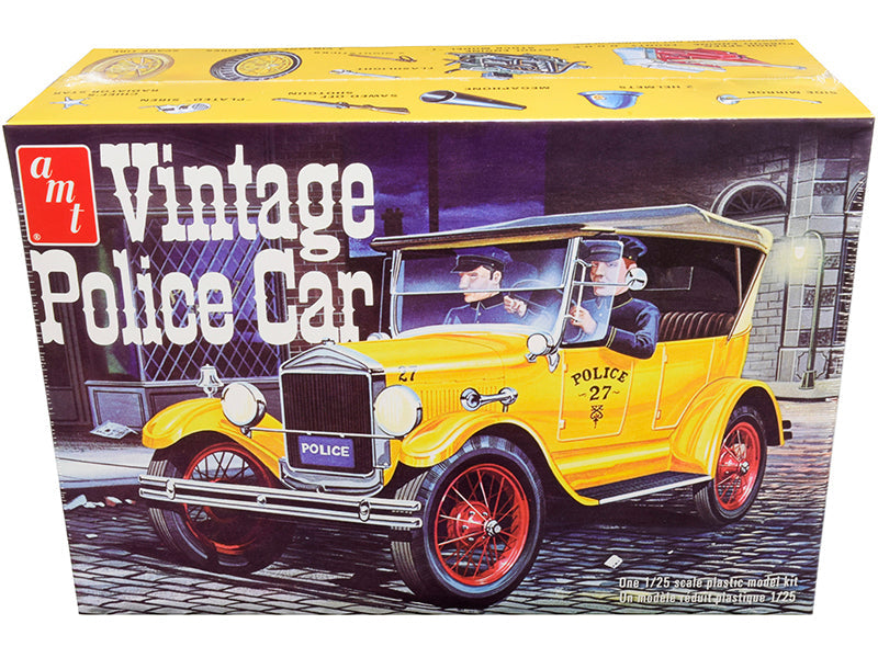 Skill 2 Model Kit 1927 Ford T Vintage Police Car 1/25 Scale Model