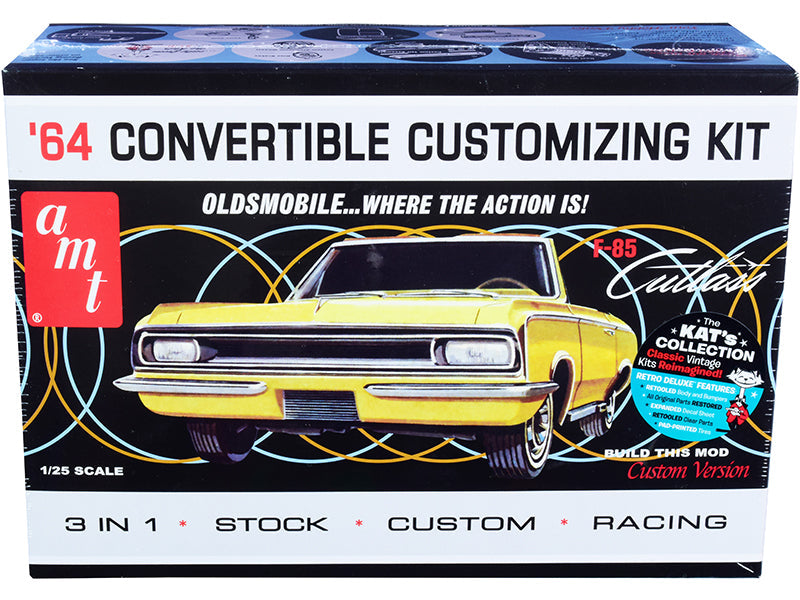 Skill 2 Model Kit 1964 Oldsmobile Cutlass F-85 Convertible 3-in-1 Kit 1/25 Scale Model