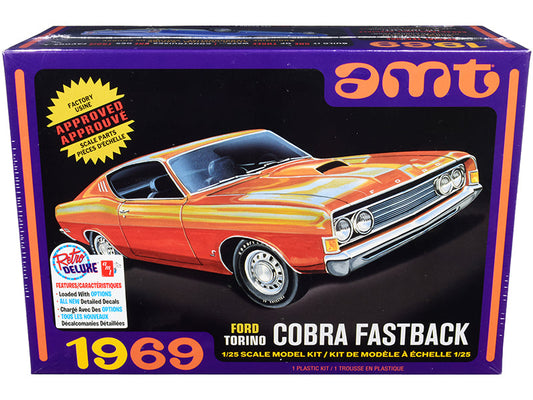 Skill 2 Model Kit 1969 Ford Torino Cobra Fastback 3-in-1 Kit 1/25 Scale Model