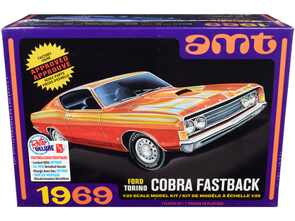Skill 2 Model Kit 1969 Ford Torino Cobra Fastback 3-in-1 Kit 1/25 Scale Model