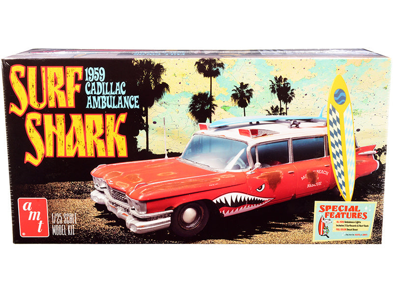 Skill 2 Model Kit 1959 Cadillac Ambulance "Surf Shark" 1/25 Scale Models