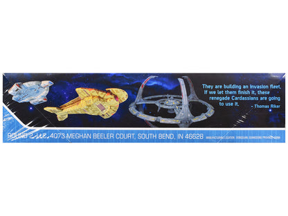 Skill 2 Model Kit Deep Space 9 Space Station with USS Defiant NX-74205 Space Ship and Cadassian Keldon-Class Cruiser "Star Trek: Deep Space Nine" (1993-1999) TV Series 1/3300 Scale Model