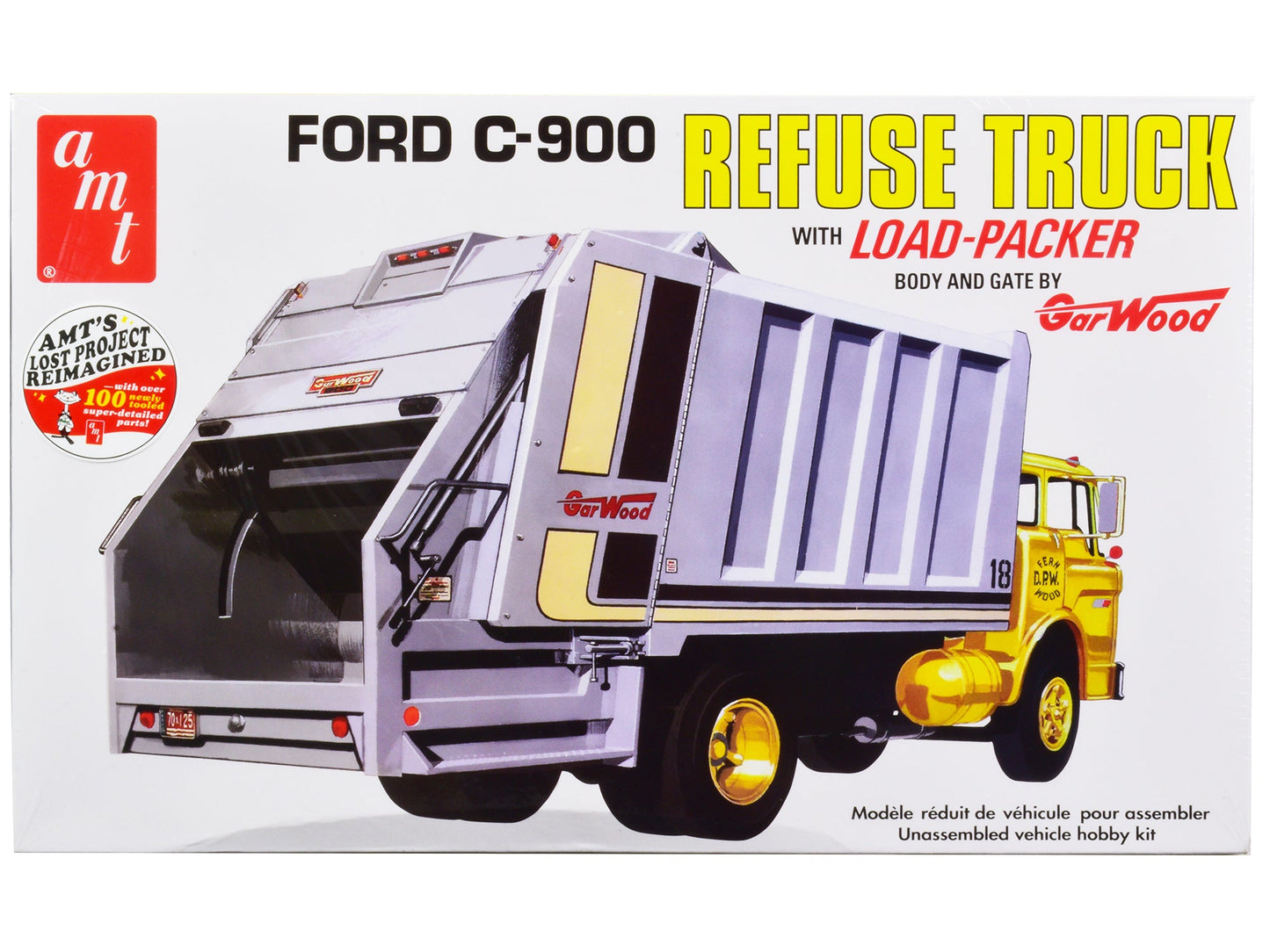 Skill 3 Model Kit Ford C-900 GarWood Refuse Garbage Truck with Load-Packer 1/25 Scale Model