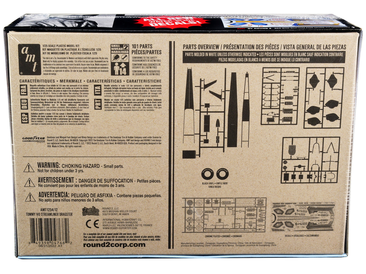 Skill 2 Model Kit Tommy Ivo Streamliner Dragster 1/25 Scale Model