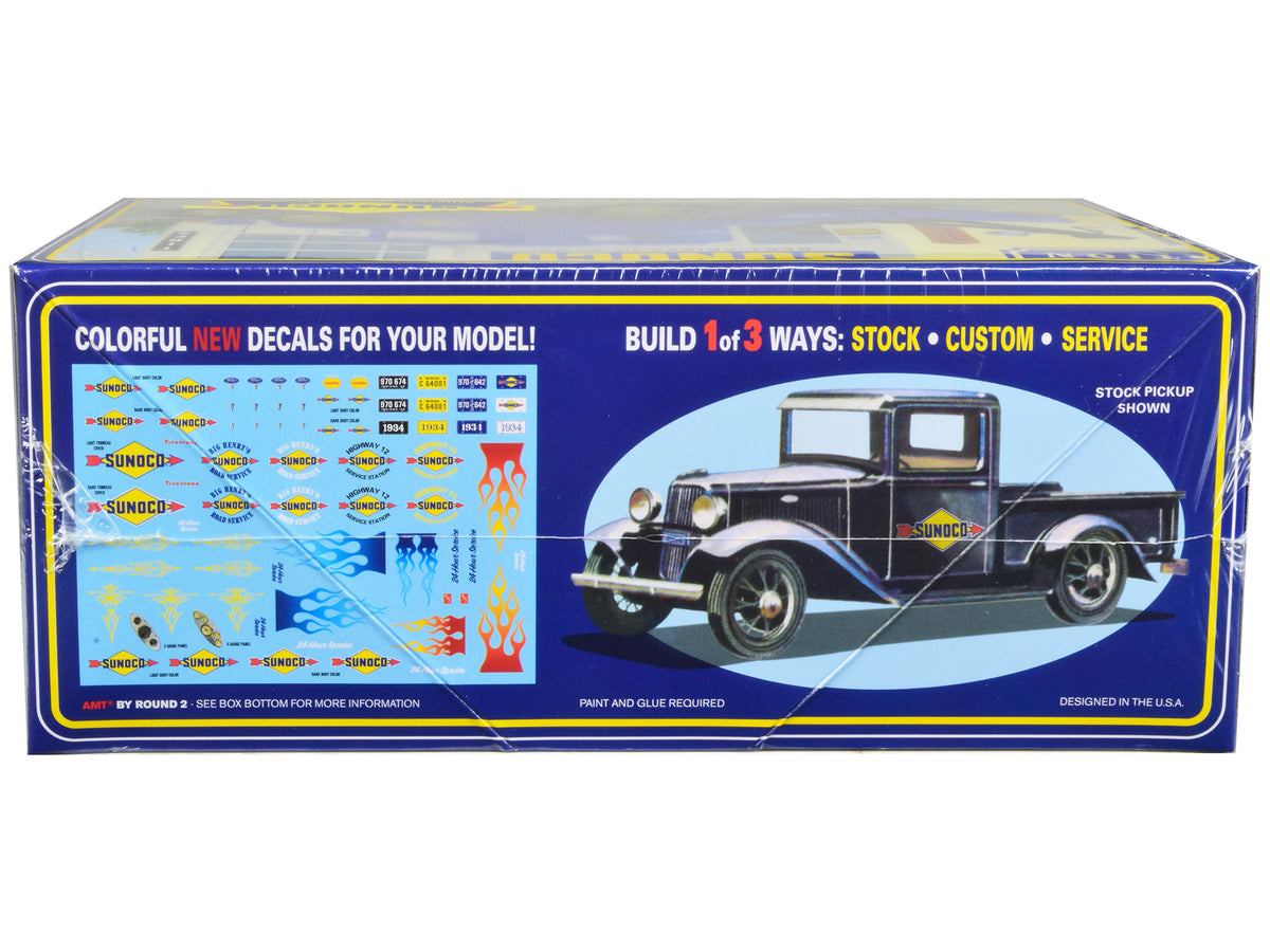 Skill 2 Model Kit 1934 Ford Pickup Truck "Sunoco" 3 in 1 Kit 1/25 Scale Model