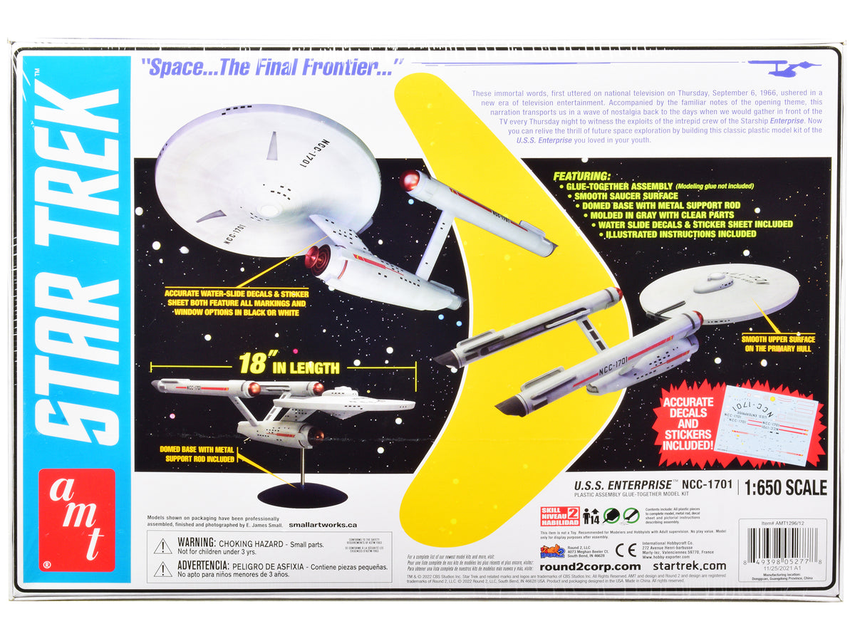 Skill 2 Model Kit U.S.S. Enterprise NCC-1701 Space Ship "Star Trek" 1/650 Scale Model