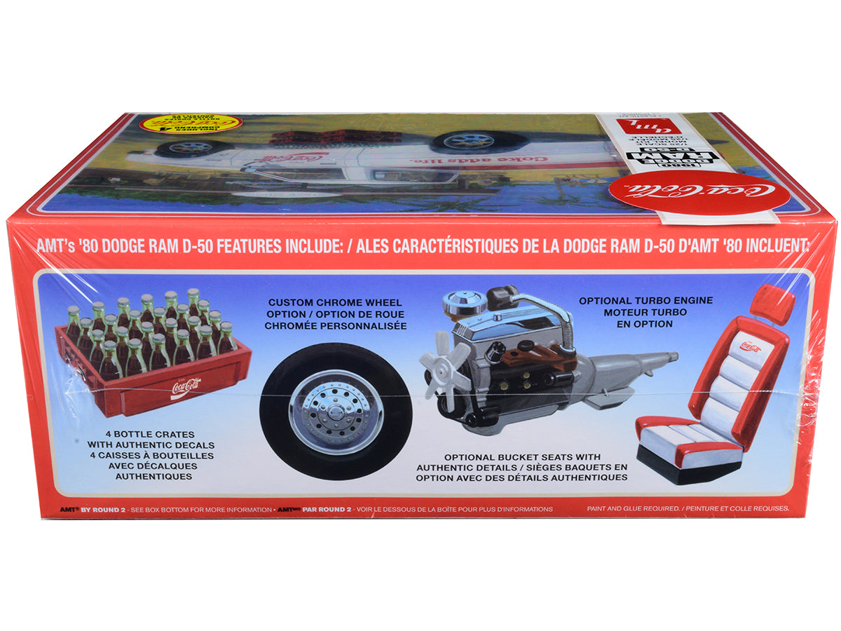 Skill 3 Model Kit 1980 Dodge Ram D-50 Pickup Truck "Coca-Cola" Four Bottle Crates 1/25 Scale Model