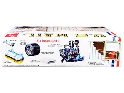 Skill 3 Model Kit Ford C900 Truck Tractor with Trailer "U.S. Mail" 1/25 Scale Model