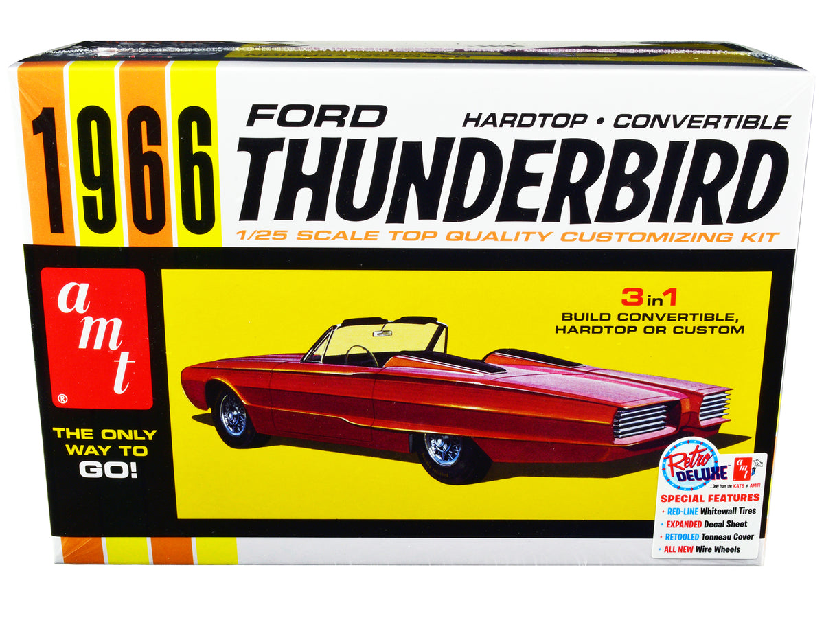 Skill 2 Model Kit 1966 Ford Thunderbird Hardtop/Convertible 3-in-1 Kit 1/25 Scale Model