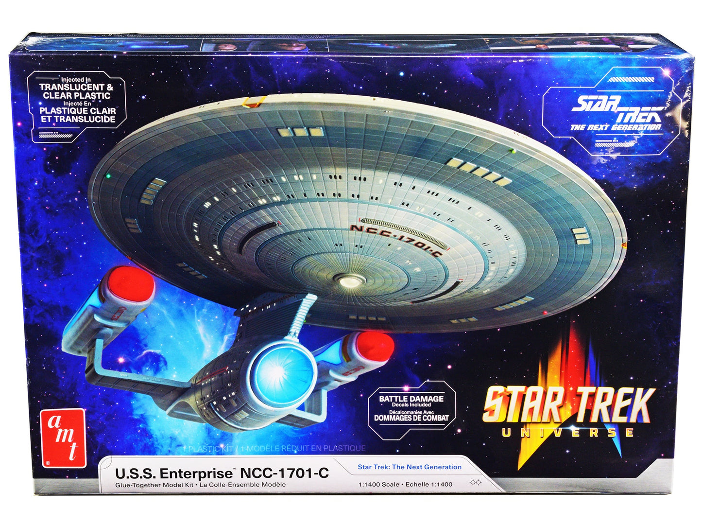 Skill 2 Model Kit U.S.S. Enterprise NCC-1701-C Space Ship "Star Trek: The Next Generation" (1987) TV Series 1/1400 Scale Model