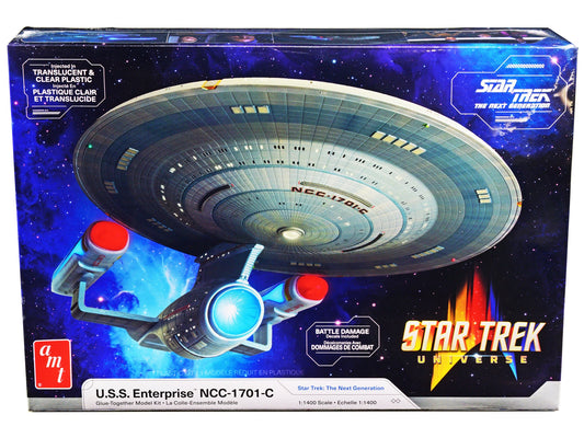 Skill 2 Model Kit U.S.S. Enterprise NCC-1701-C Space Ship "Star Trek: The Next Generation" (1987) TV Series 1/1400 Scale Model