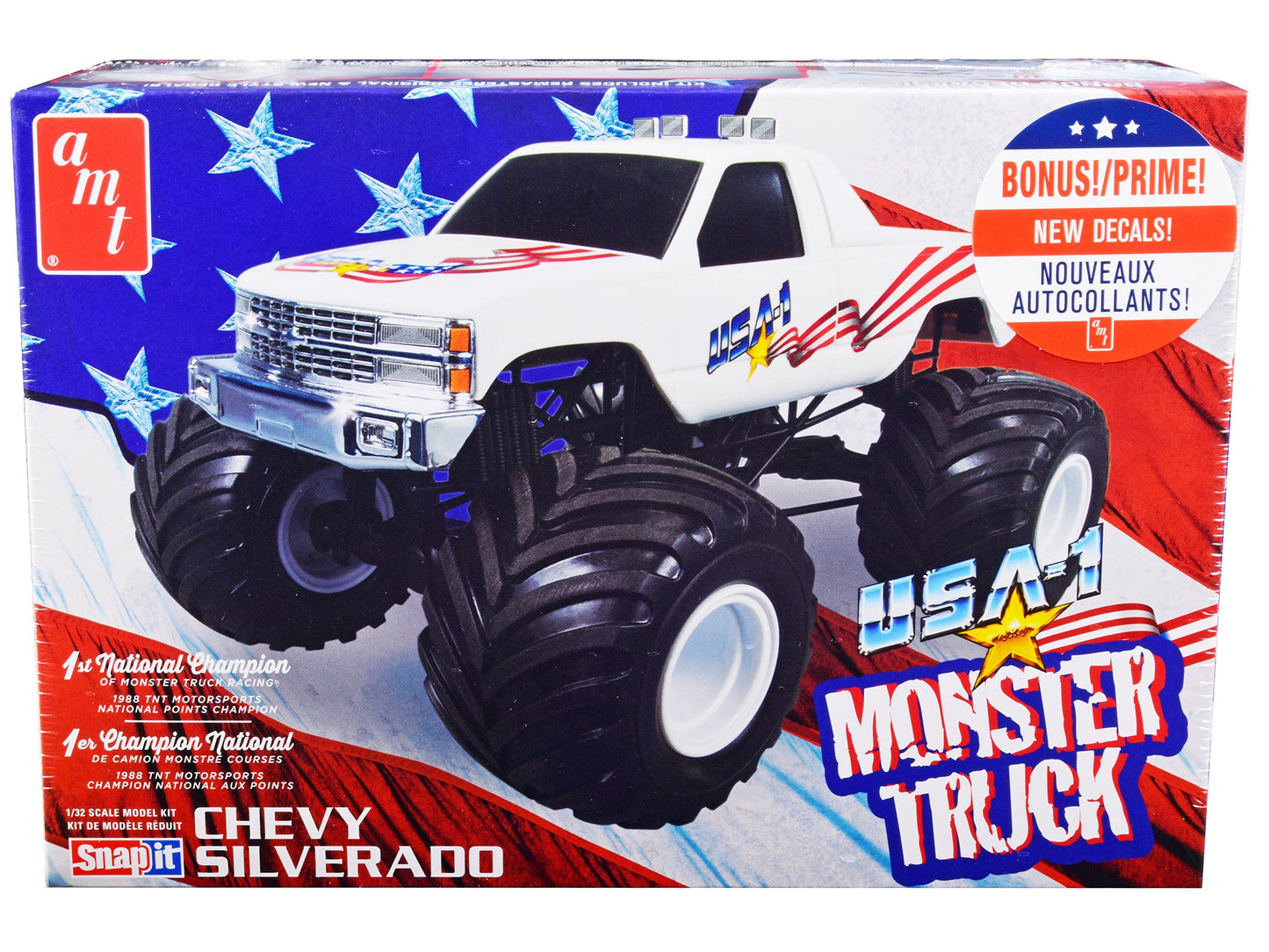 Skill 1 Snap Model Kit Chevrolet Silverado "USA-1" Monster Truck 1/32 Scale Model