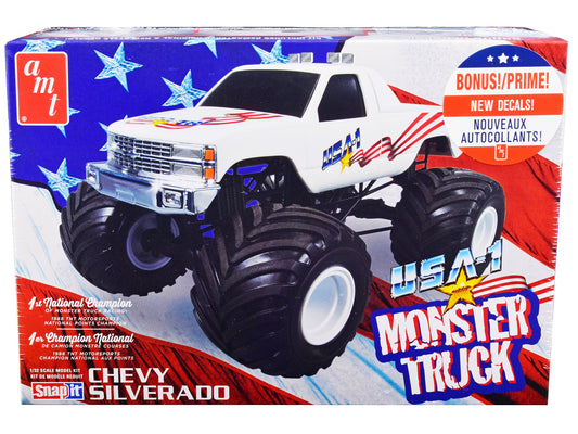 Skill 1 Snap Model Kit Chevrolet Silverado "USA-1" Monster Truck 1/32 Scale Model