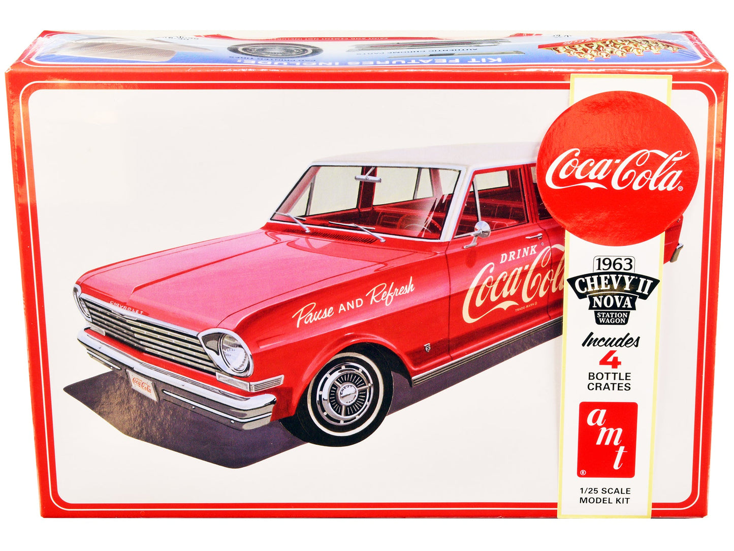 Skill 3 Model Kit 1963 Chevrolet II Nova Wagon "Coca-Cola" 1/25 Scale Model